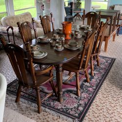 Table With 6  Chairs With Matching China Hut. 1200 Obo For Set Will Spit Up But Prefer To Sell As Set