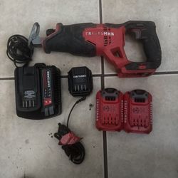Craftsman sawzall with 2 chargers and 2 batteries