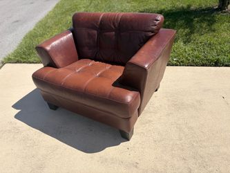 Brown Leather Tufted Accent Chair