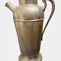 Vintage Genuine Pewter Paul Revere LB Cocktail Shaker Drink Pitcher Art Deco.