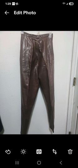 The DESIGNER Leather Co. Womens Brown Leather Pants, Size 4