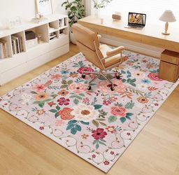 New DUKINO 4x6 Office Chair Mat – Beige Floral