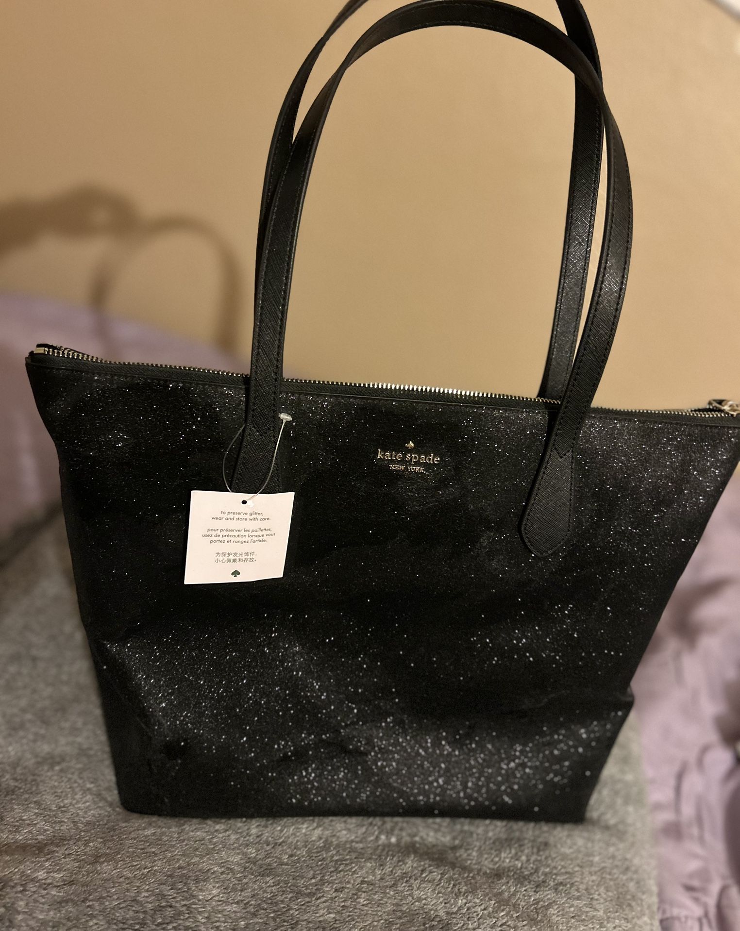 Kate Spade large Joeley glitter tote