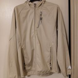 Men's New Balance Windbreaker Jacket Size Medium Cream Brand New 