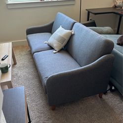 Jasper Convertible Sofa Couch Dark Gray 