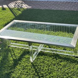 Lucite Coffee Table With Temper Glass