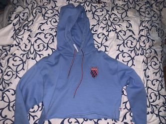 K-Swiss Cropped Hoodie Light Blue
