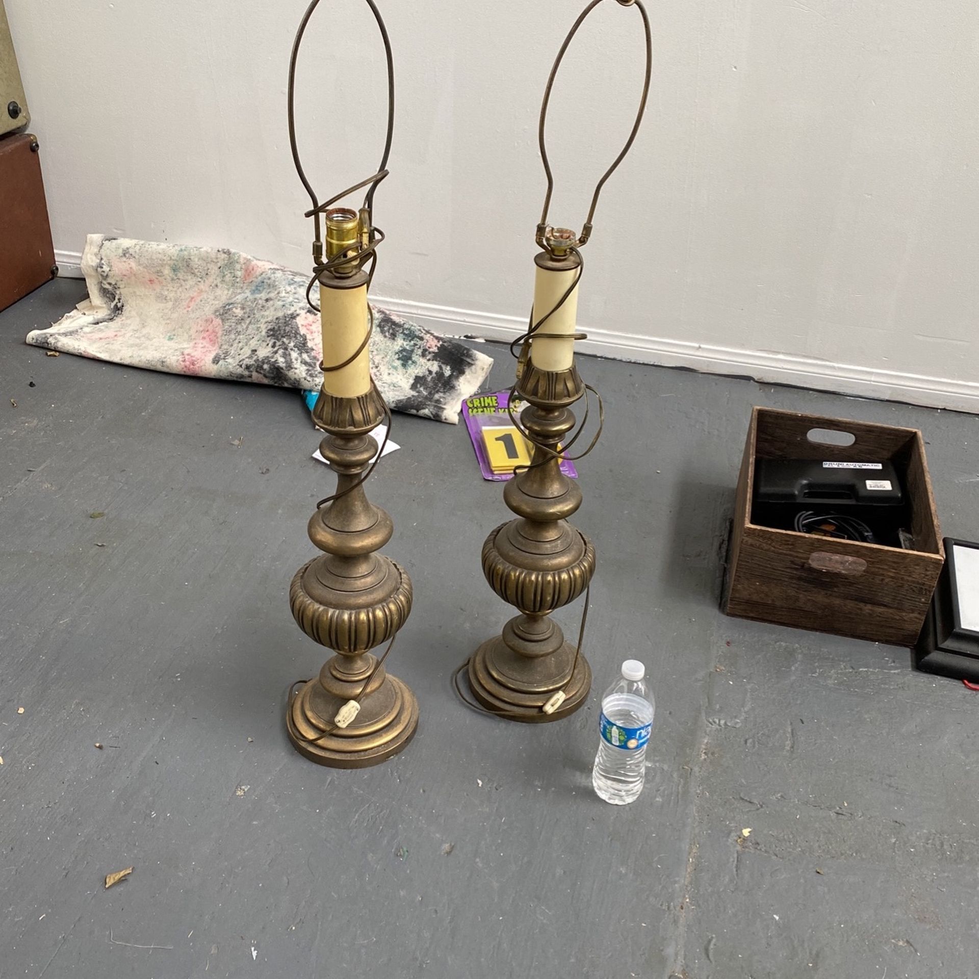 Large vintage brass lamps