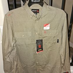 ARIAT FRC GLEN GUARD FEATHER LIGHT WEIGHT TAN BUTTON UP SHIRTS 