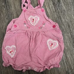 Vintage Gingham Bubble Romper Girls 2T