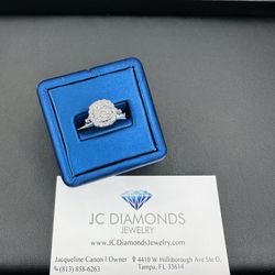 Ring Engagement 14k White Gold Diamonds Real 