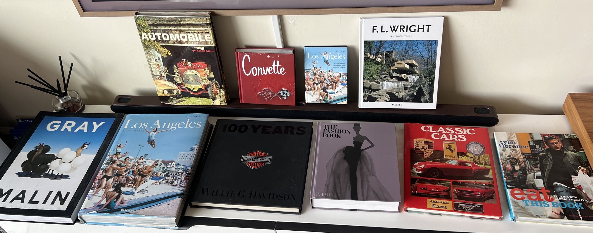 Assorted coffee table books with some really cool photos