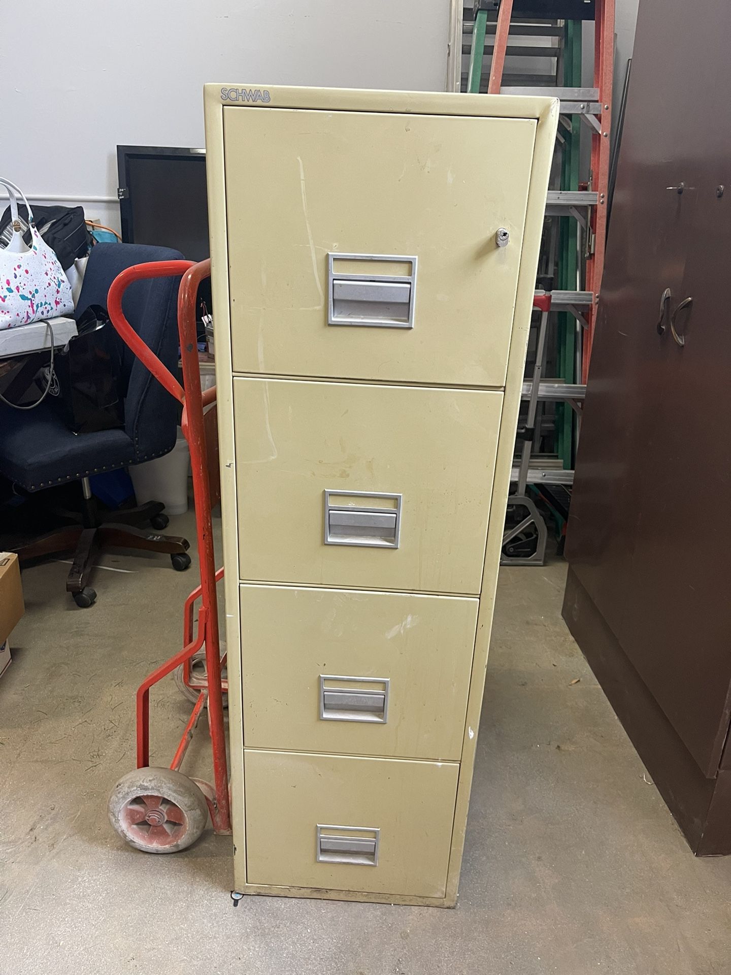 4 Drawer Schwab Insulated Fireproof Filing Cabinet/Safe.