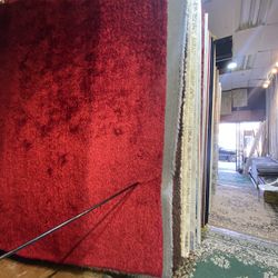 8x10 Area Rugs Carpet Rugs Shaggy Super Shaggy Solid Design Colors Red