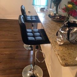 (New) $40 Each Swivel Barstool Chair Kitchen Counter Adjustable Height, Black