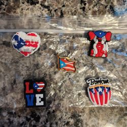 Puerto Rican Pride Croc Shoe Charms/Jibbitz And Pin