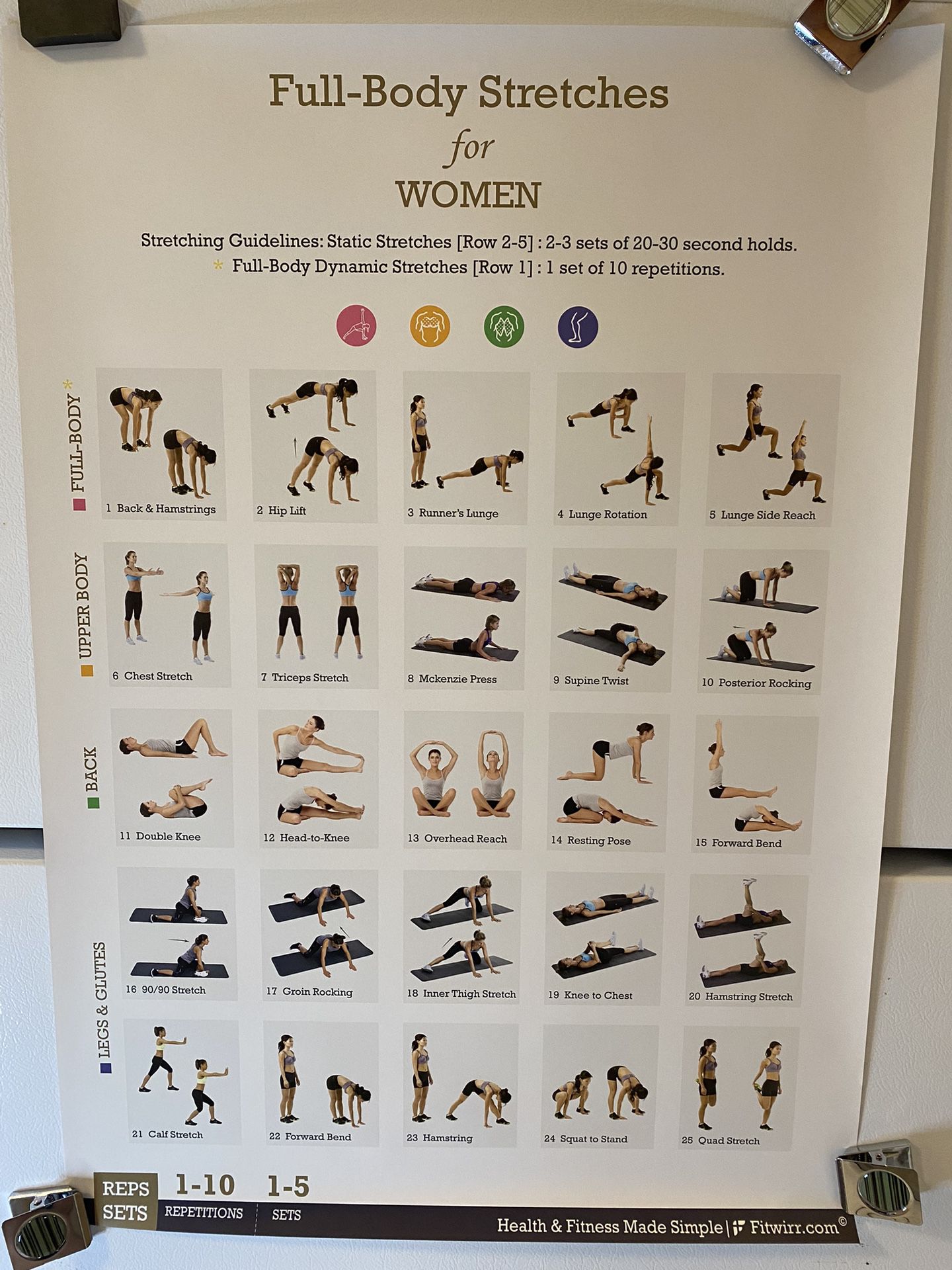 Poster FULL-BODY STRECHES for Women 19”x27”
