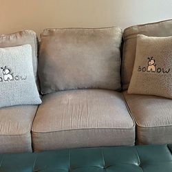Ashley  Furniture 3 - 4 Seater Sofa Grey - Just Meticulously Ulphostery Cleaned Twice.  88” Long