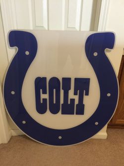39" wide x 42" tall 1/4" plexiglass Colts sign