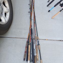 Lot Of (8) Assorted Fishing Poles