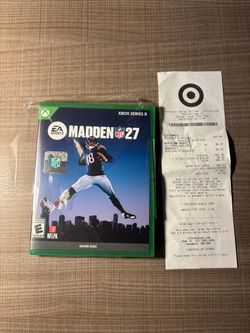 Xbox Series X Madden 27 Disc with receipt purchased on August 15