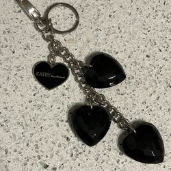 Kathy Van Zeeland Black Hearts Keychain