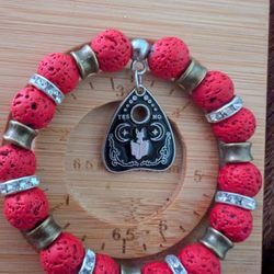 12mm Red Lava Rock Ouija Bracelet