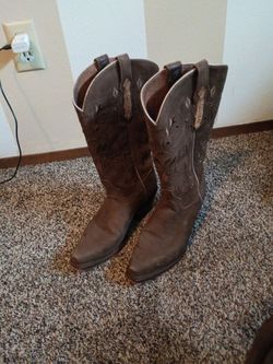 Brown cowboy boots