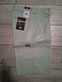 Dickies Twill Work Short Loose Fit 13 Inseam Size 28 Light Green