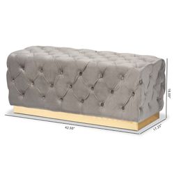 Velvet Fabric Ottoman 