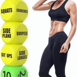 Brandnew  Workout Dice - Fun Exercise Dice for Solo or Group Classes, 6-Sided Foam Fitness Dice Great Dynamic Exercise Equipment (Yellow)