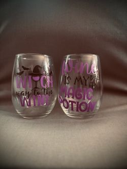 Halloween Stemless Wine Glass Set of 2