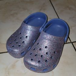 Kids Purple Glitter Crocs