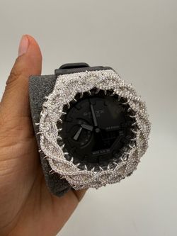 Authentic gshock with Moissanite thorns bezel