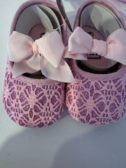 Two Pairs Baby Girl Pink Bow Shoes