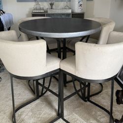 Arhaus High Top Table W/4 Stools