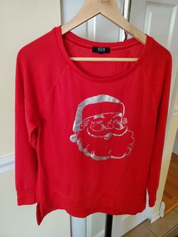 Women red santa claus sweater size S