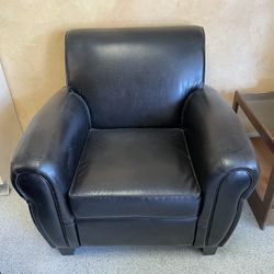 Leather Sofa, Chair With Ottoman 