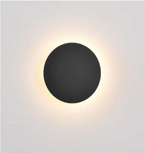 0218: Modern Minimalist 8" Wall Light White/Black Round Disc Wall Sconce Metal Circular Stairwell Lighting Dimmable LED Sconce for Living Room Bedroom