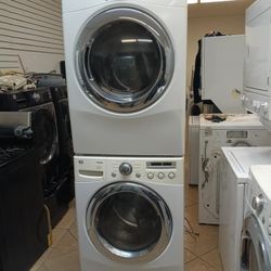 SET WASHER AND DRYER LG WHITE 🆓️FREE DELIVERY 🆓️  STACKABLE-SIDE BY SIDE