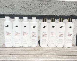New Four (4) Sets x Dove Beauty UV Repair & Glow Damage Therapy Shampoo and Conditioner Bundle, 12 fl oz.