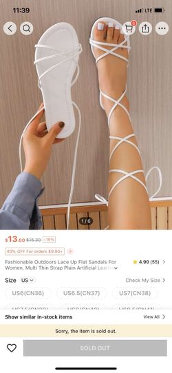 White Lace Up Sandals From SHEIN