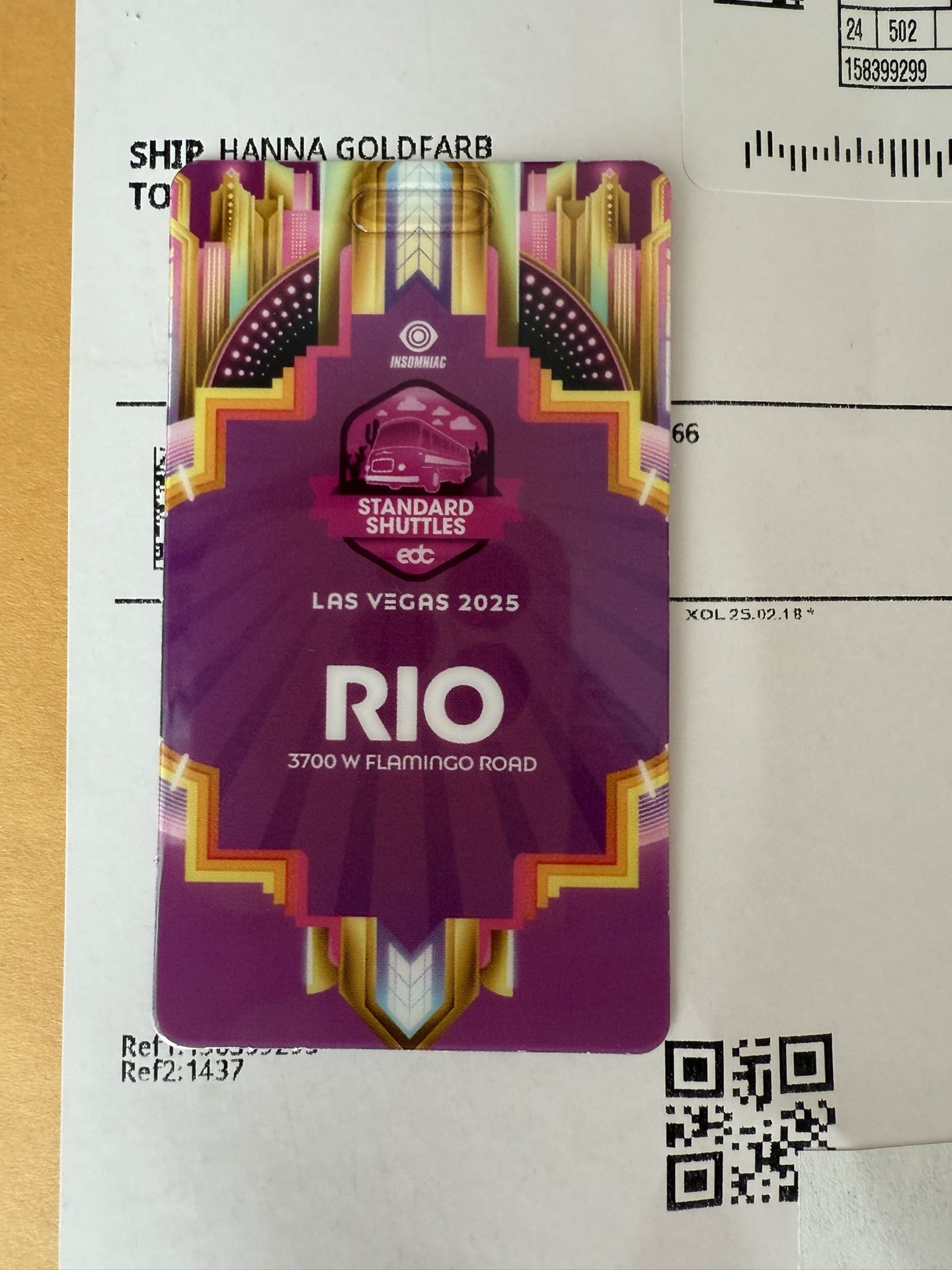 EDC shuttle Pass May 16-18 2025 EDC The Rio Shuttle Pass