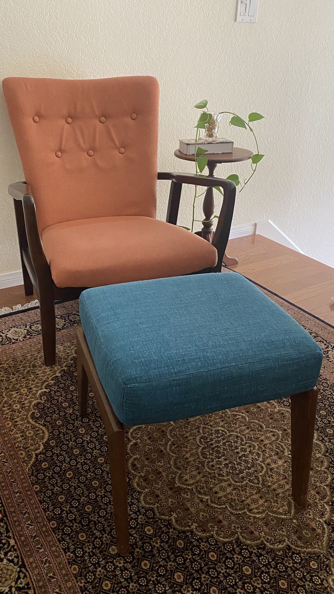 Mid century Style Chair & Ottoman