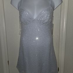 Light blue sequin Mini Dress Sizes available XL- LARGE-MEDIUM- SMALL-XXS