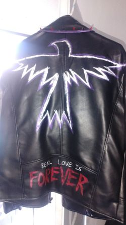 Custom leather jacket : The crow