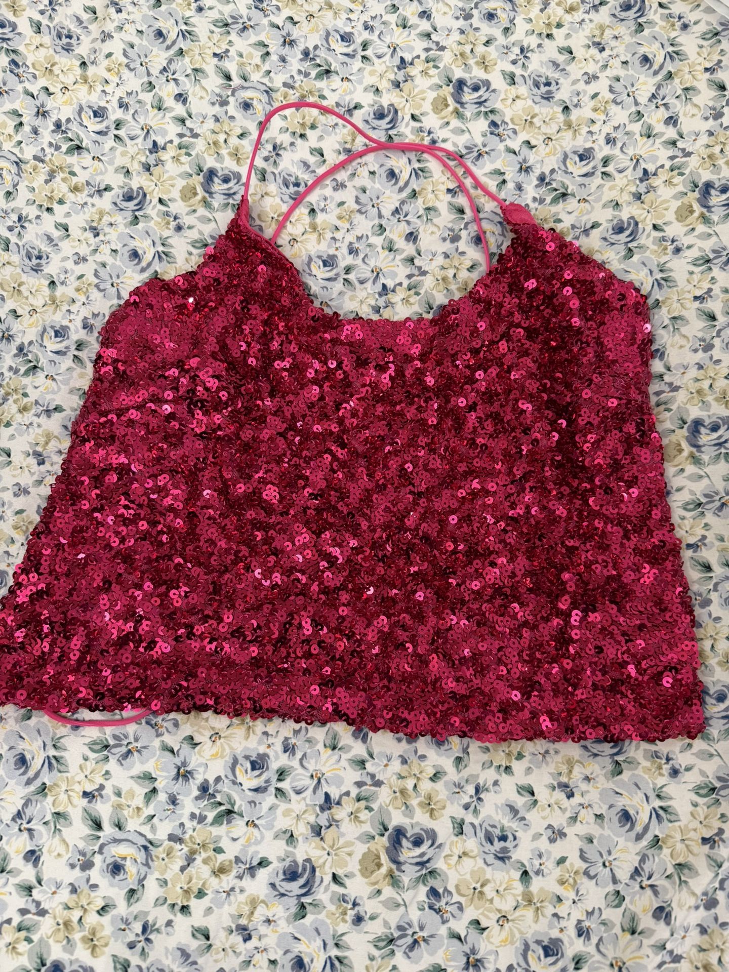 Sequin top Halter - Hot Pink NEW
