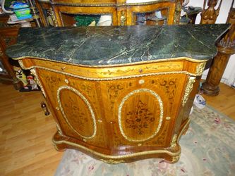 Italian marble top vintage buffet