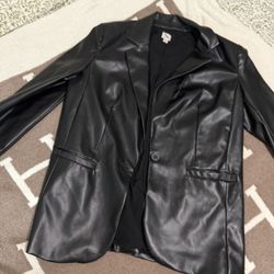 A New Day Black Leather Blazer