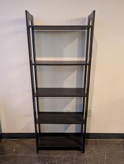 Contemporary Dark Brown 5-Tier Ladder Bookcase